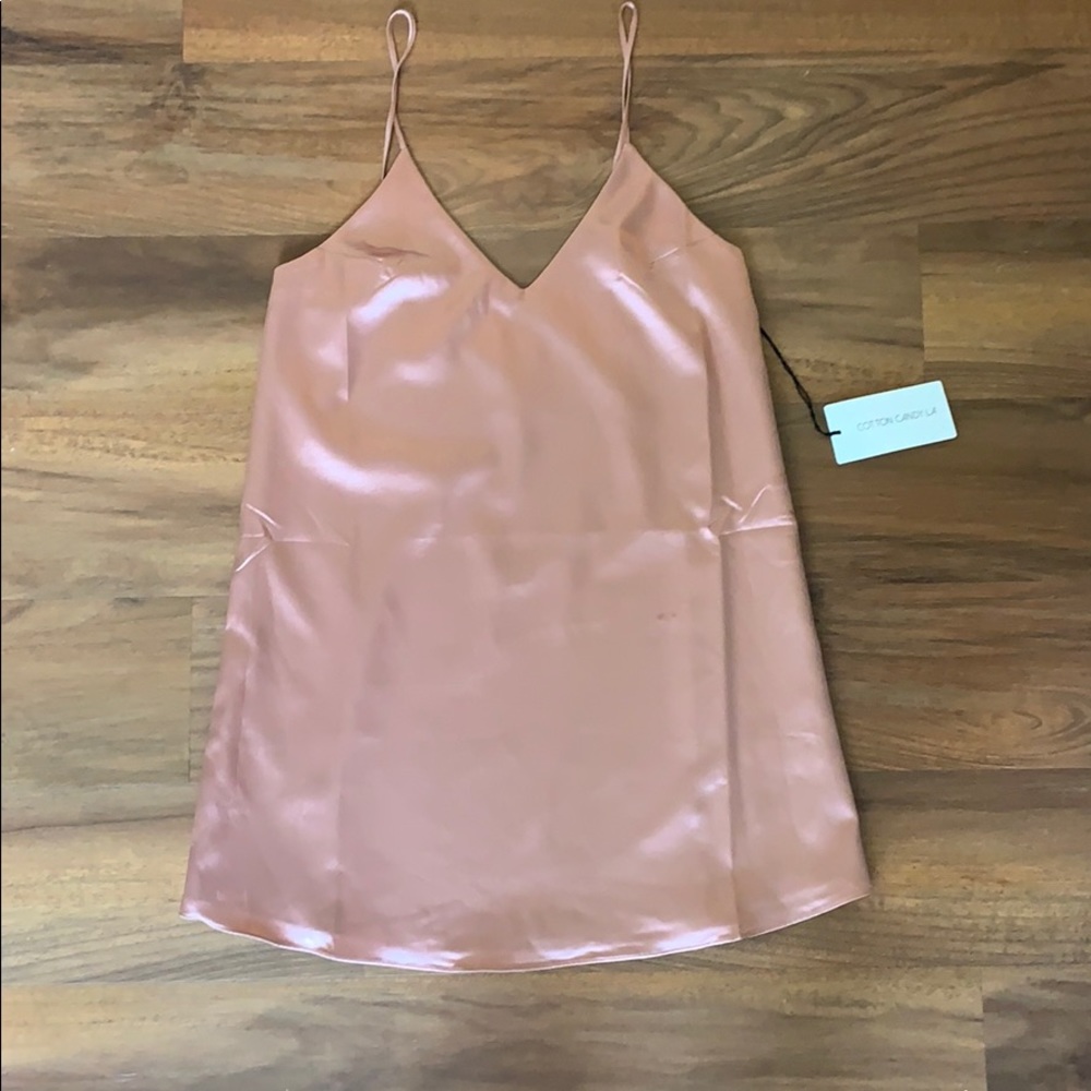 Pink silk-like dress